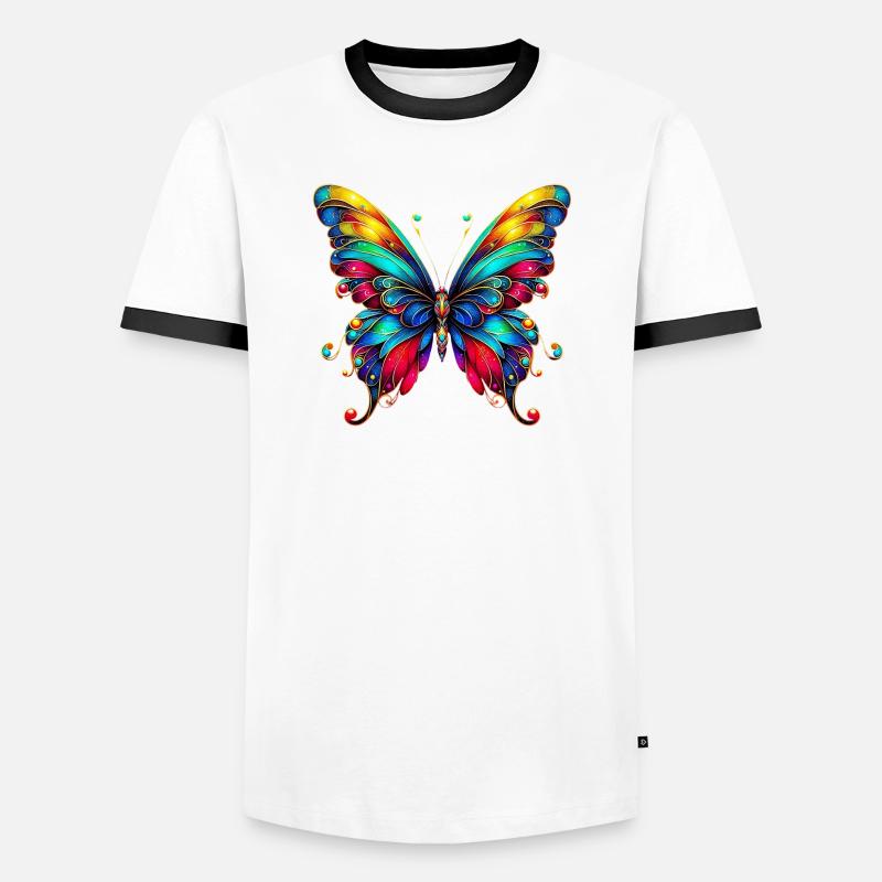 Butterfly - Men's Ringer Shirt - white/black