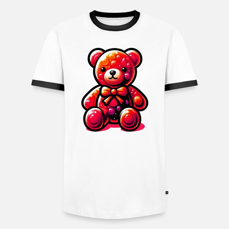 Bear - Men's Ringer Shirt - white/black