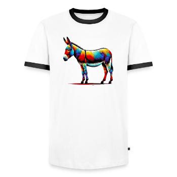 Esel, Schnuller, Maultier - Männer Kontrast-T-Shirt - Weiß/Schwarz - Vorne - AI Model Female 172 light (172cm) & AI Model Male 178 dark (178cm)