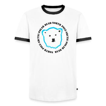 Eisbär 4 - Männer Kontrast-T-Shirt - Weiß/Schwarz - Vorne - AI Model Female 172 light (172cm) & AI Model Male 178 dark (178cm)