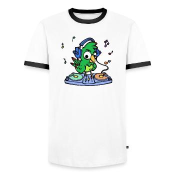 Animal Lover, Parrot, Pet, Bird, Zoo, Animal - Men's Ringer Shirt - white/black - Front - AI Model Female 172 light (172cm) & AI Model Male 178 dark (178cm)