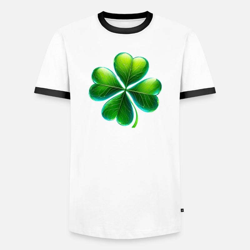 Four-leaf clover - Men's Ringer Shirt - white/black
