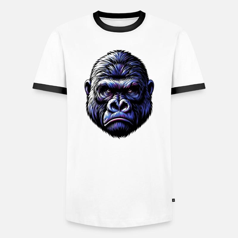 Gorilla - Men's Ringer Shirt - white/black