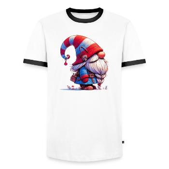 Gnome Goblin Elf - Men's Ringer Shirt - white/black - Front - AI Model Female 172 light (172cm) & AI Model Male 178 dark (178cm)
