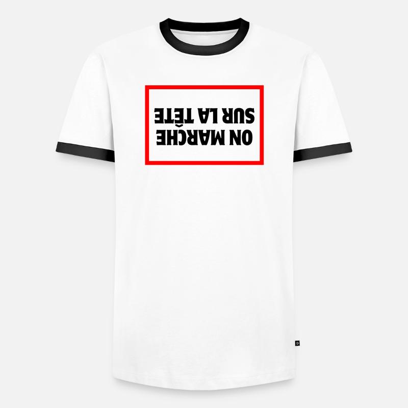 Bauer, Bauer, Bauer, Bauer - Männer Kontrast-T-Shirt - Weiß/Schwarz
