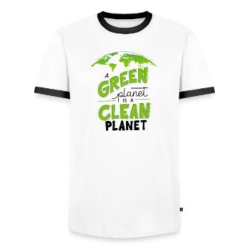 Umweltfreundliches grünes, sauberes Erddesign - Männer Kontrast-T-Shirt - Weiß/Schwarz - Vorne - AI Model Female 172 light (172cm) & AI Model Male 178 dark (178cm)