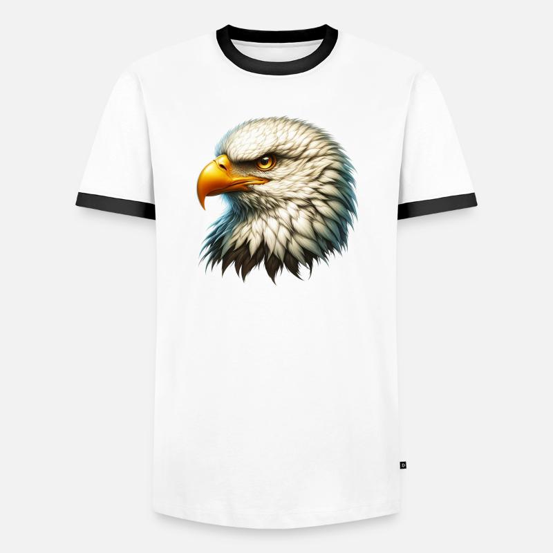 Eagle - Men's Ringer Shirt - white/black