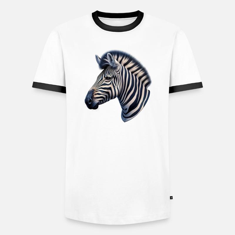 Zebra - Männer Kontrast-T-Shirt - Weiß/Schwarz