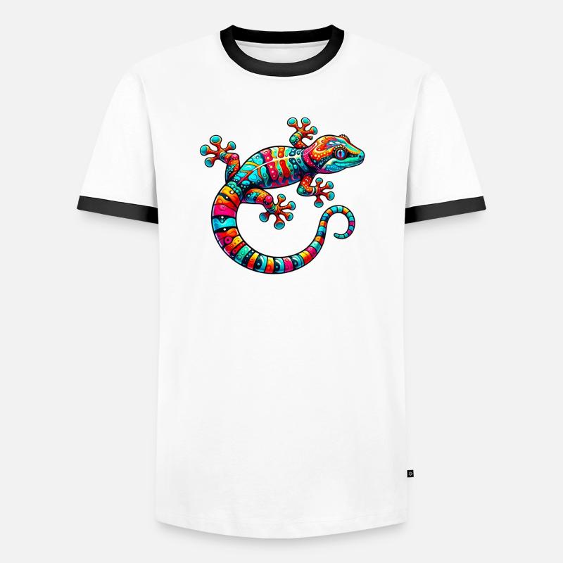 Gecko - Men's Ringer Shirt - white/black