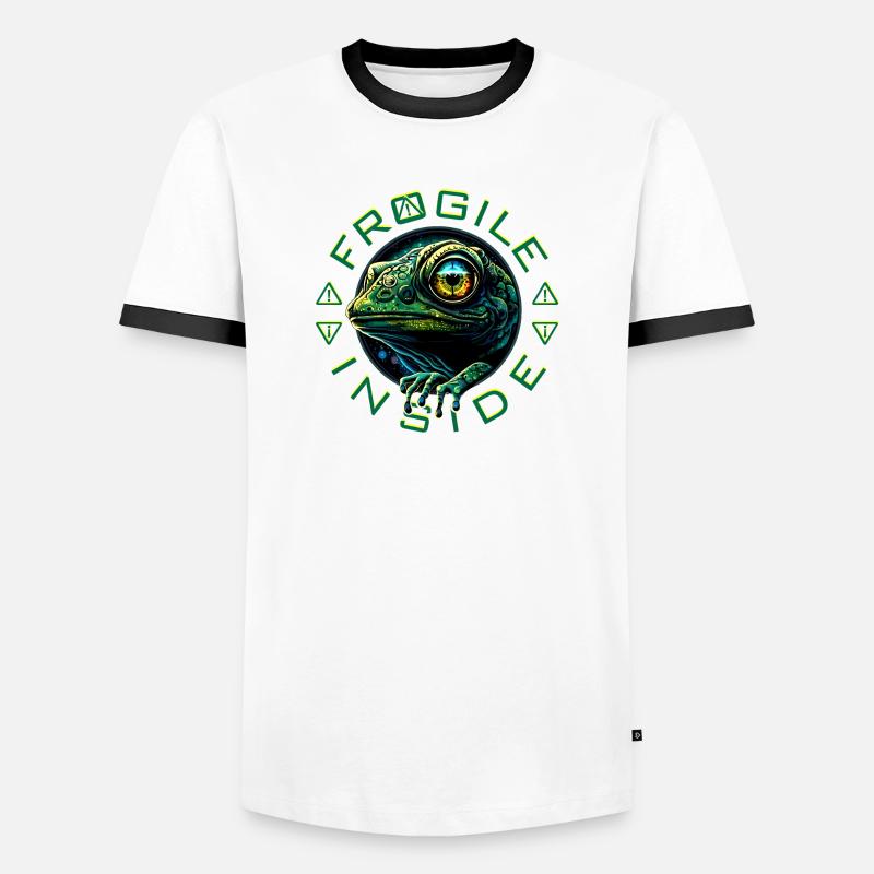 Frogile Inside - Men's Ringer Shirt - white/black