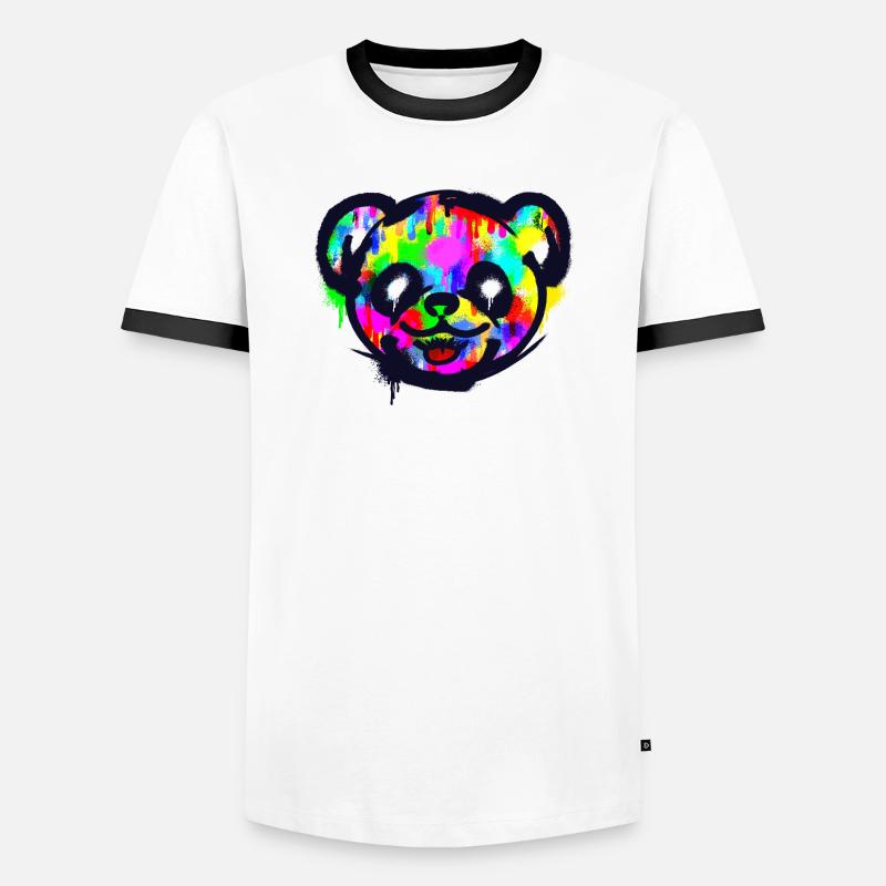 Drawing Illustration Kun's Graffiti Wildstyle - Men's Ringer Shirt - white/black