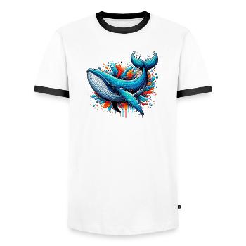 Wal - Männer Kontrast-T-Shirt - Weiß/Schwarz - Vorne - AI Model Female 172 light (172cm) & AI Model Male 178 dark (178cm)