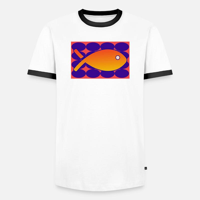 FISH - Men's Ringer Shirt - white/black