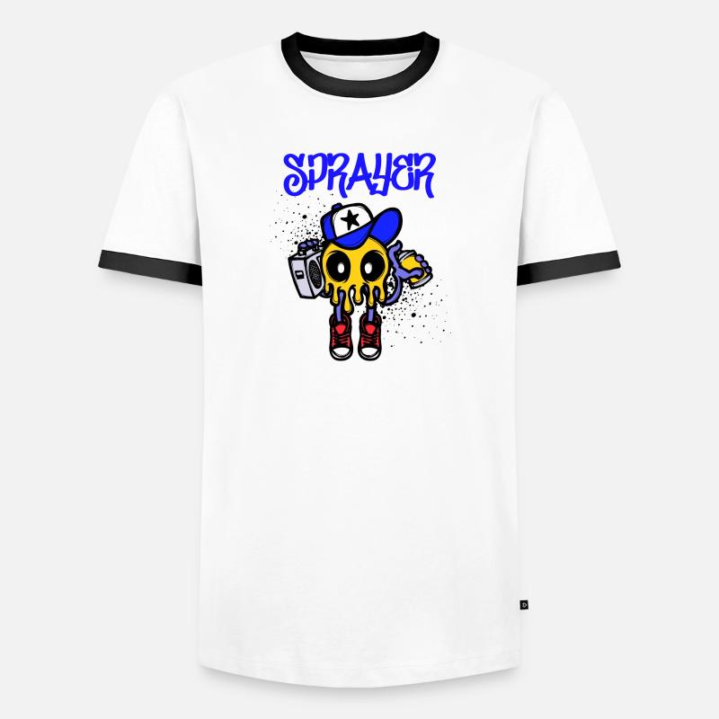 Sprayer Graffiti Spraydose Kunst Strassenkunst - Männer Kontrast-T-Shirt - Weiß/Schwarz