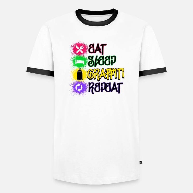 Graffiti Statement Sprayer Spraydose Kunst - Männer Kontrast-T-Shirt - Weiß/Schwarz