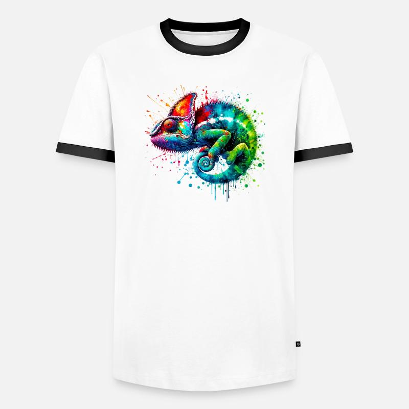 Chameleon - Men's Ringer Shirt - white/black