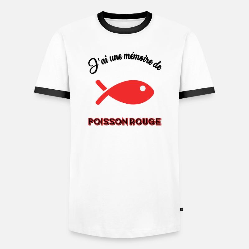 FISH. MEMORY - Men's Ringer Shirt - white/black