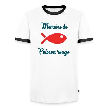 POISSON ROUGE. POISSON. MEMOIRE - T-shirt contrasté Homme - blanc/noir - Devant - AI Model Female 172 light (172cm) & AI Model Male 178 dark (178cm)