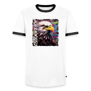 Austria Design with Eagle for Austrians - Men's Ringer Shirt - white/black - Front - AI Model Female 172 light (172cm) & AI Model Male 178 dark (178cm)