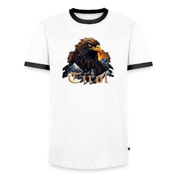 Tyrol T-Shirt for Tyroleans Adler - Men's Ringer Shirt - white/black - Front - AI Model Female 172 light (172cm) & AI Model Male 178 dark (178cm)