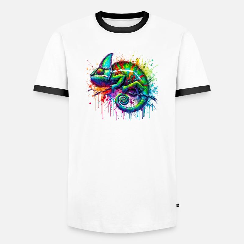 Chameleon - Men's Ringer Shirt - white/black