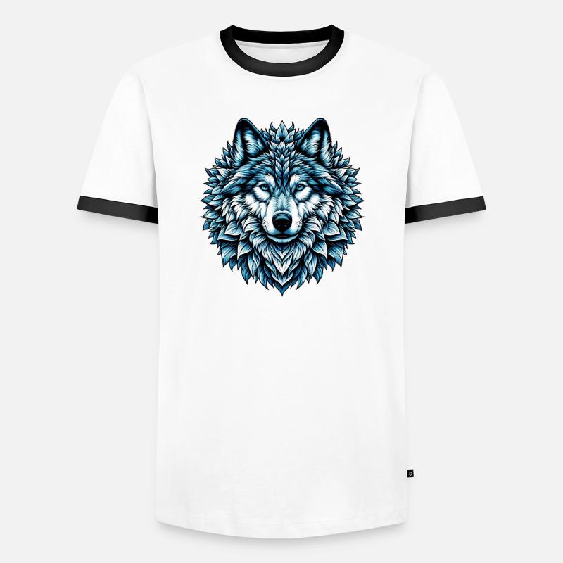 Wolf - Men's Ringer Shirt - white/black