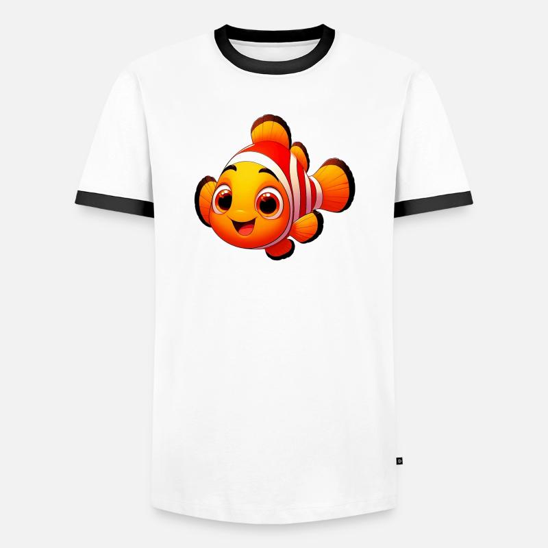 Clownfisch - Männer Kontrast-T-Shirt - Weiß/Schwarz
