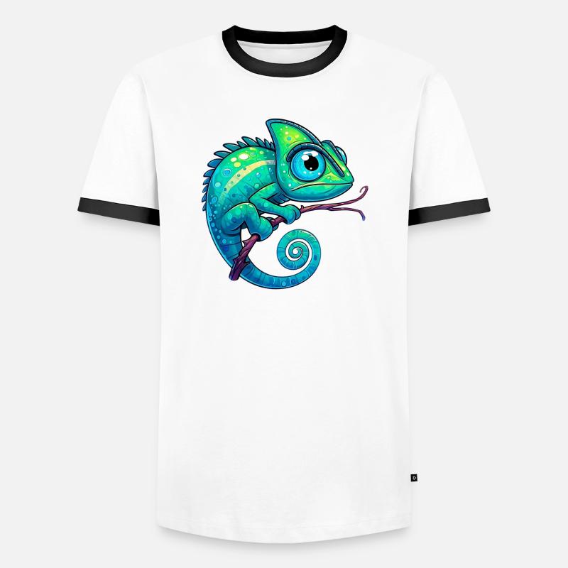 Chameleon - Men's Ringer Shirt - white/black