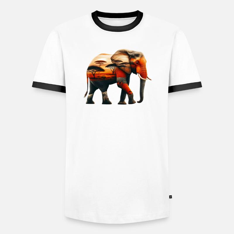 Elephant - Men's Ringer Shirt - white/black