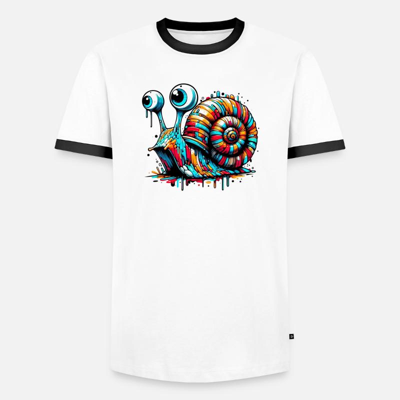 Snail - Men's Ringer Shirt - white/black
