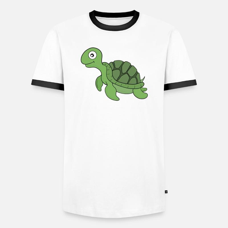 A friendly turtle - Men's Ringer Shirt - white/black