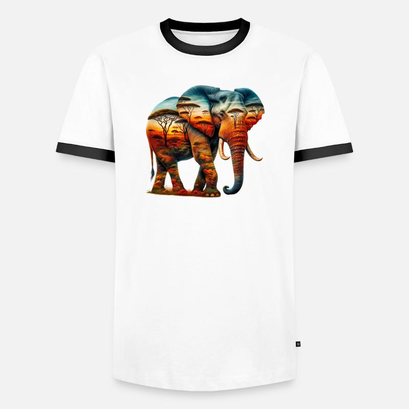 Elephant - Men's Ringer Shirt - white/black