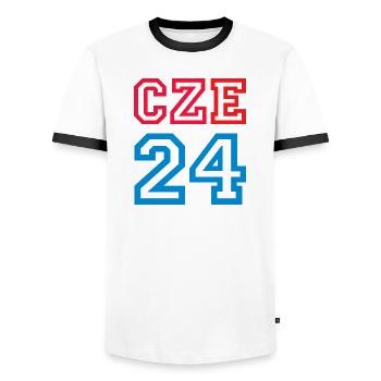 Czech Republic Tschechien - Männer Kontrast-T-Shirt - Weiß/Schwarz - Vorne - AI Model Female 172 light (172cm) & AI Model Male 178 dark (178cm)