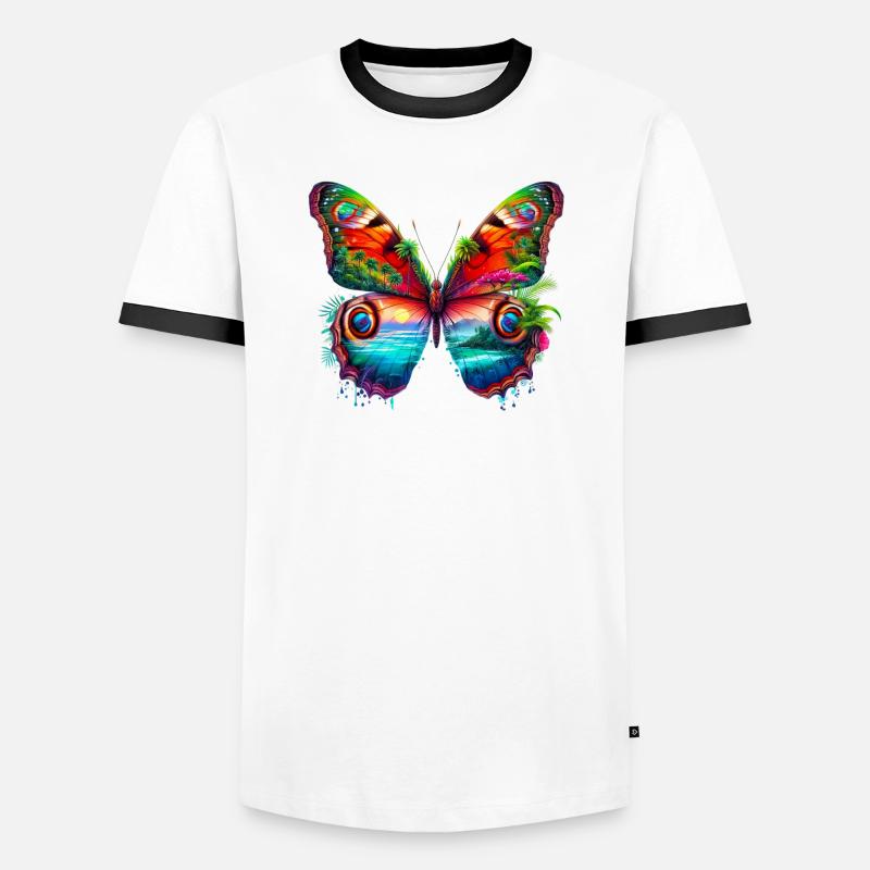 Butterfly - Men's Ringer Shirt - white/black