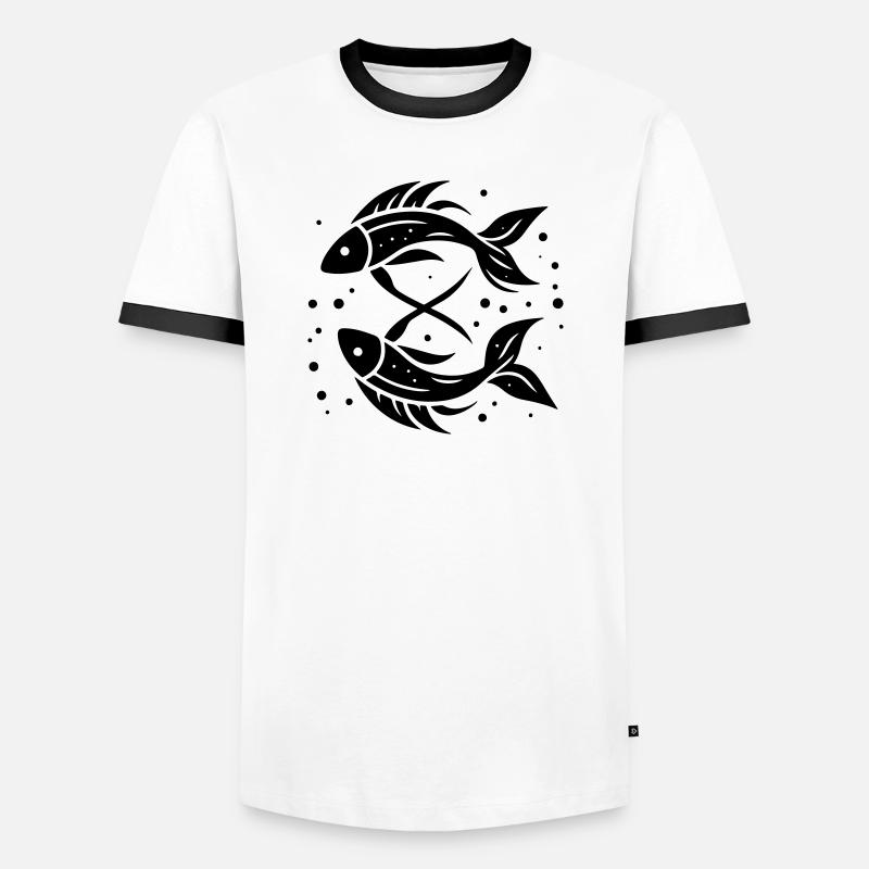 Fische 2 - Männer Kontrast-T-Shirt - Weiß/Schwarz