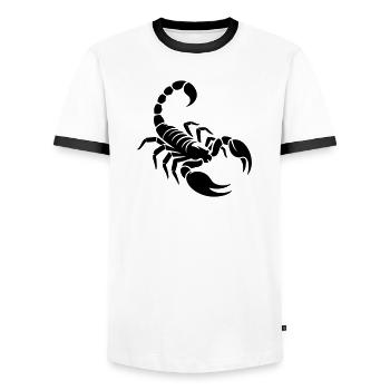Scorpion - Men's Ringer Shirt - white/black - Front - AI Model Female 172 light (172cm) & AI Model Male 178 dark (178cm)