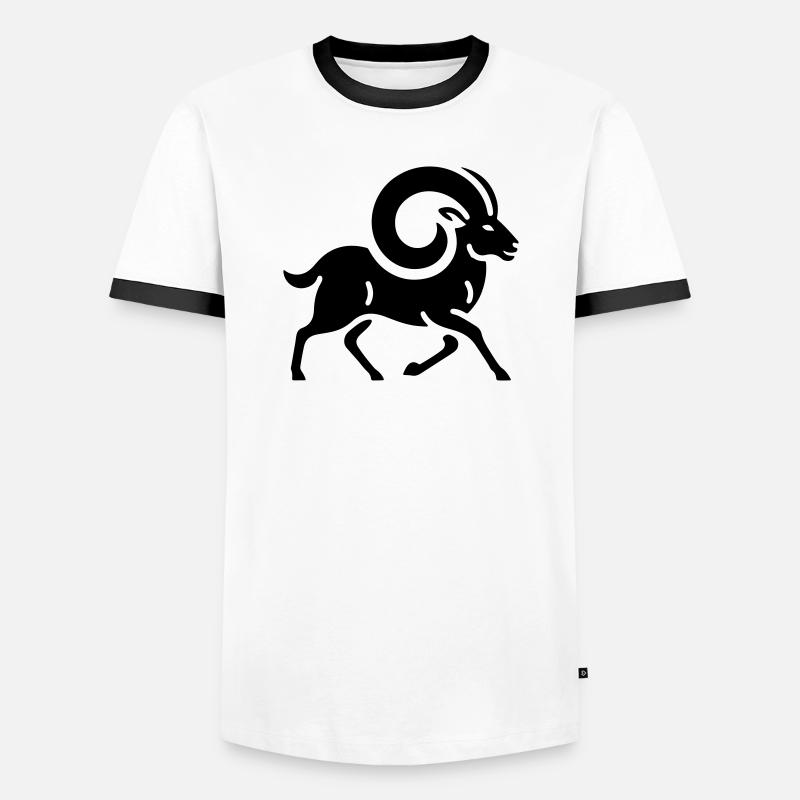 Widder 3 - Männer Kontrast-T-Shirt - Weiß/Schwarz