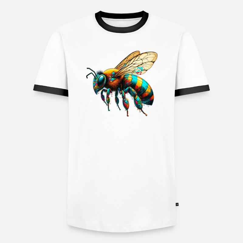 Bee - Men's Ringer Shirt - white/black