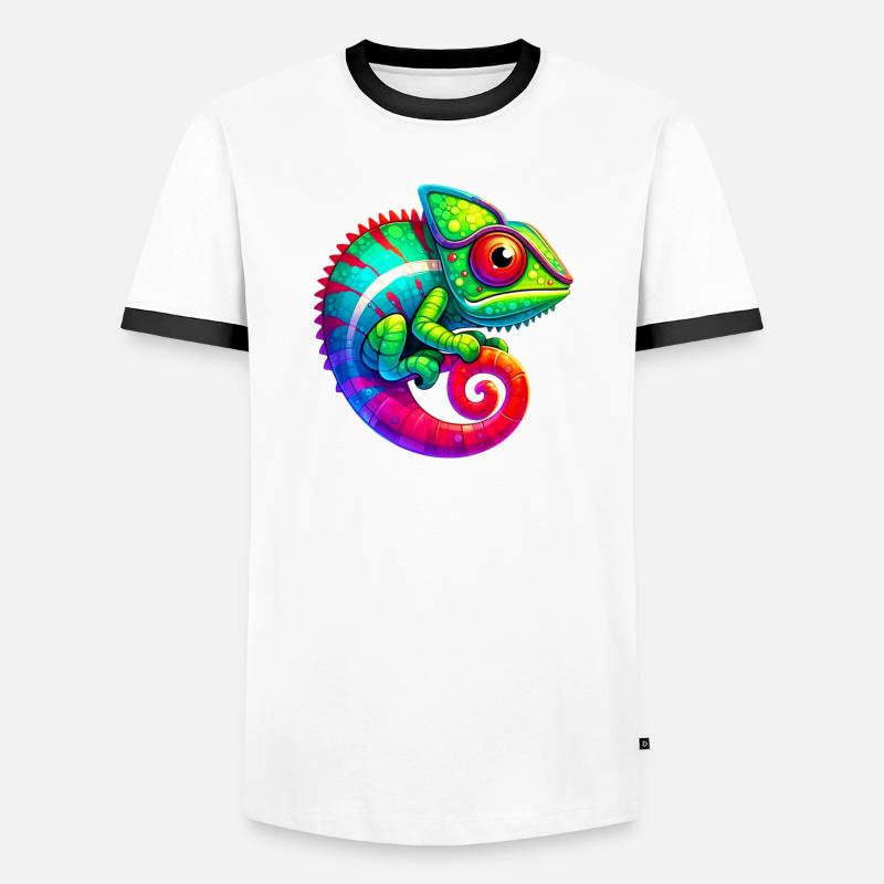 Chameleon - Men's Ringer Shirt - white/black
