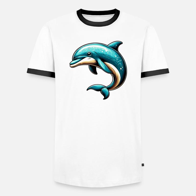 Dolphin - Men's Ringer Shirt - white/black