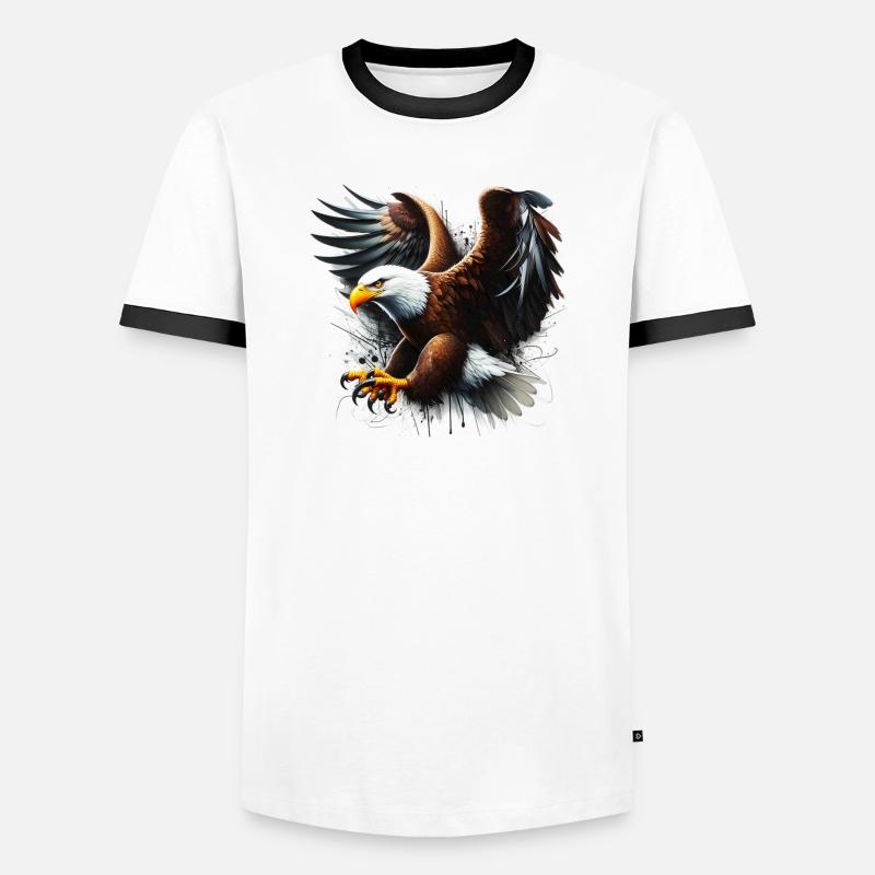 Eagle - Men's Ringer Shirt - white/black
