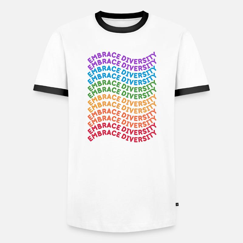 Lgbt. Embrace diversity - Men's Ringer Shirt - white/black