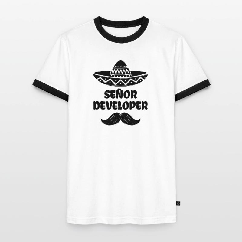 Developer Statement Scripting Dev Computergeek Men's Ringer Shirt