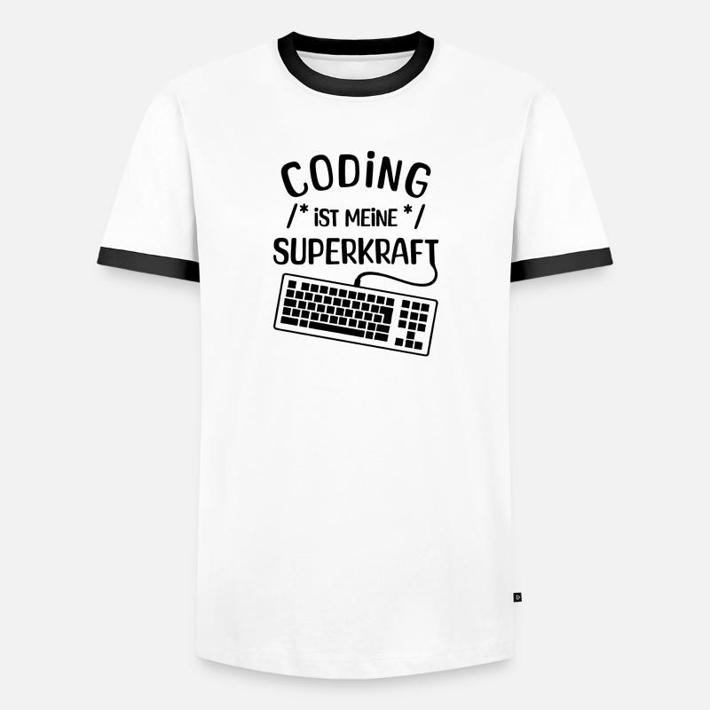 Computer Code Statement Developer Computergeek - Men's Ringer Shirt - white/black