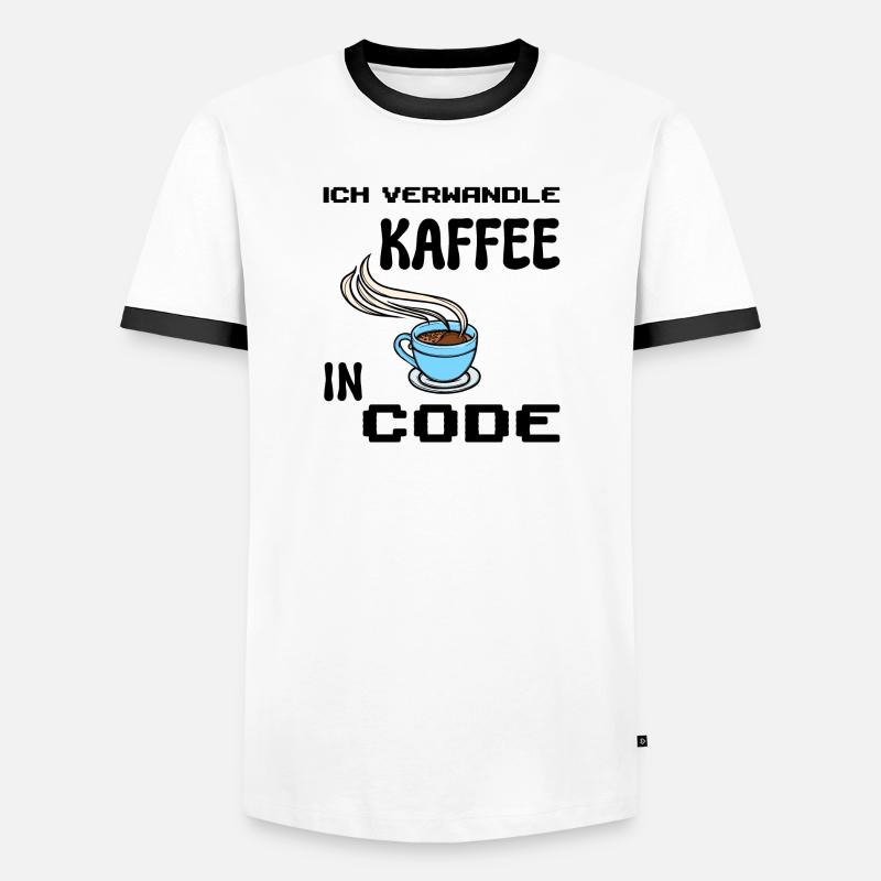 Coden Computerfreak Déclaration du développeur Nerd - T-shirt contrasté Homme - blanc/noir