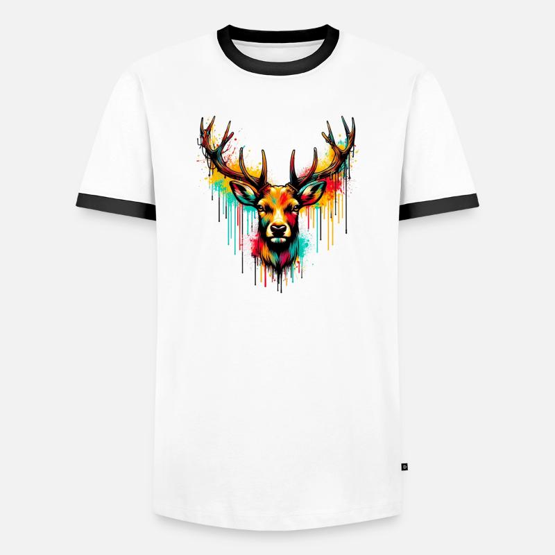 Deer - Men's Ringer Shirt - white/black