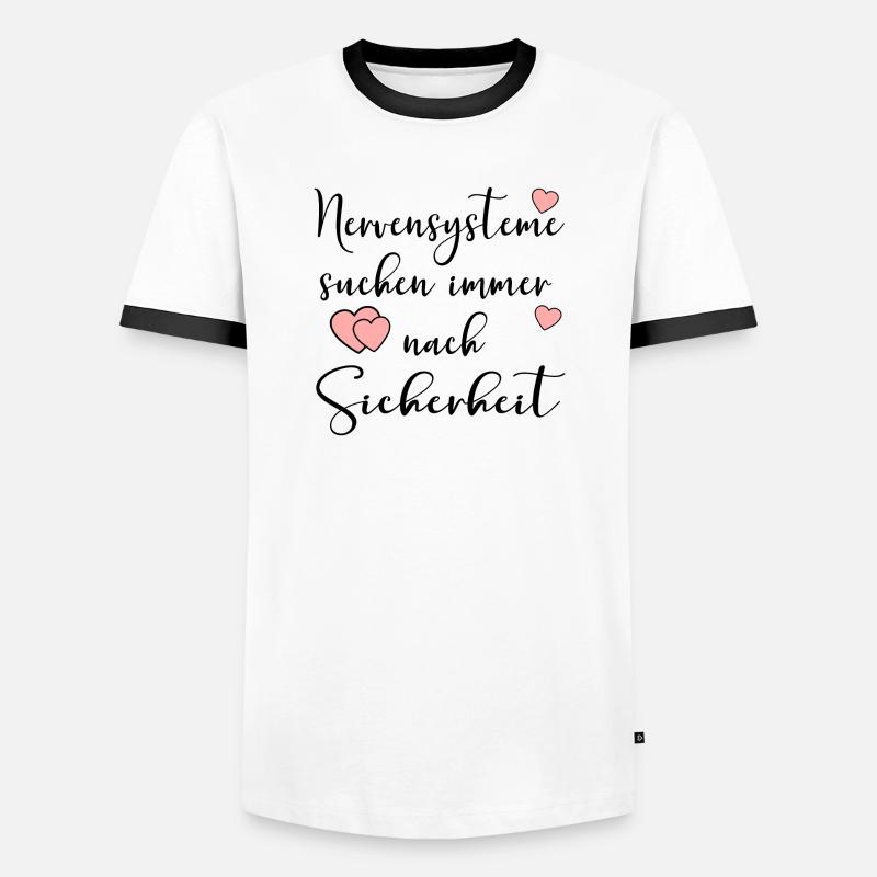 NERVENSYSTEME SICHERHEIT - Männer Kontrast-T-Shirt - Weiß/Schwarz