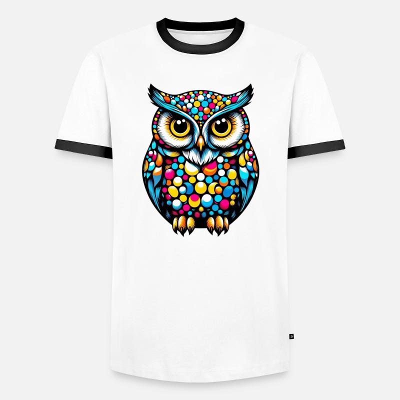 Owl - Men's Ringer Shirt - white/black