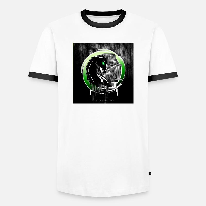 BMG -square - Men's Ringer Shirt - white/black