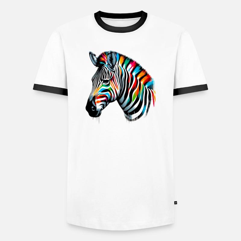 Zebra - Men's Ringer Shirt - white/black